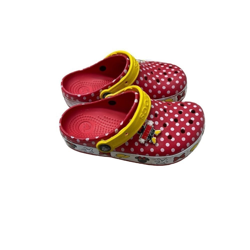 Crocs Disney Parks Minnie Mouse Kids Crocband Red Clogs Junior Size 1 - Picture 2 of 7